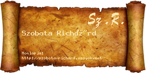Szobota Richárd névjegykártya